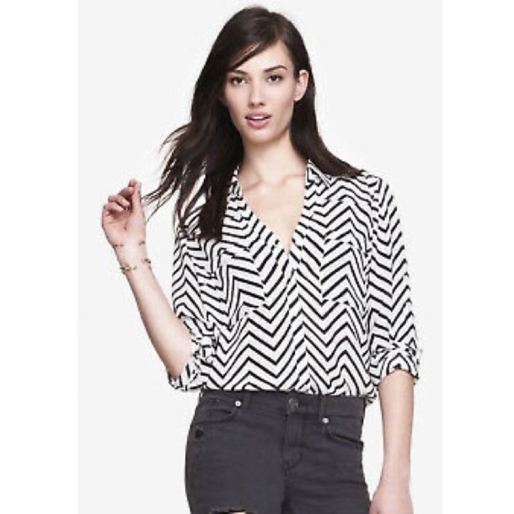 Portofino Shirt by Express (Chevron Pattern)